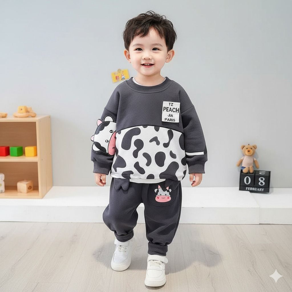 Kids tracksuit, boys girls matching set, kids winter wear, cartoon print kids suit, teddy bear print outfit, children sweatshirt set, kids casual wear, unisex kids clothing, warm kids outfit