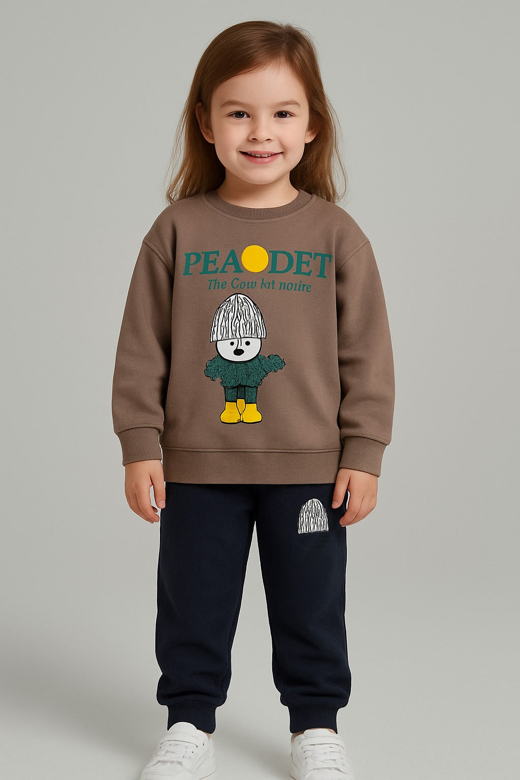 Kids tracksuit, boys girls matching set, kids winter wear, cartoon print kids suit, teddy bear print outfit, children sweatshirt set, kids casual wear, unisex kids clothing, warm kids outfit