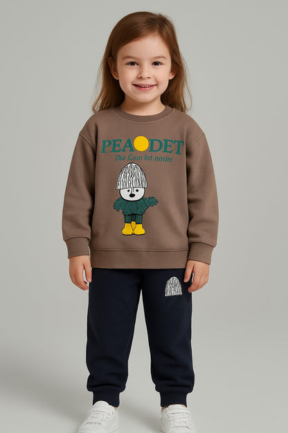 Kids tracksuit, boys girls matching set, kids winter wear, cartoon print kids suit, teddy bear print outfit, children sweatshirt set, kids casual wear, unisex kids clothing, warm kids outfit