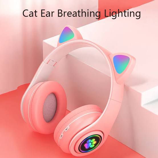 Foldable Cat Ear LED Wireless Headphones Stn-28 With Charging Cable