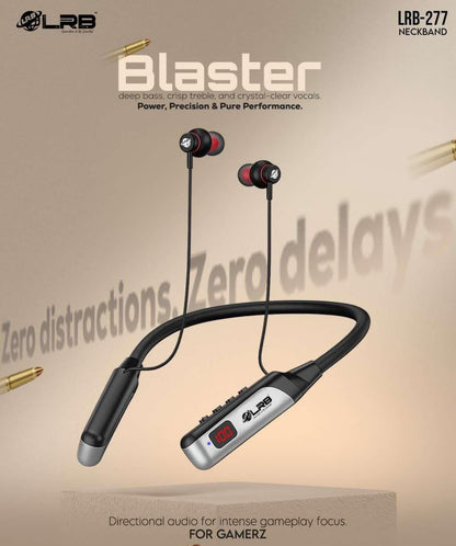 Laraib LRB-277 Blaster Neckband Earphones 🎧 High Quality Sound Built For Gaming With Screen Display (Stand By Time Approx 4 to 6 Days) PowerFull Base And Sound With Microphone (Premium Quality)