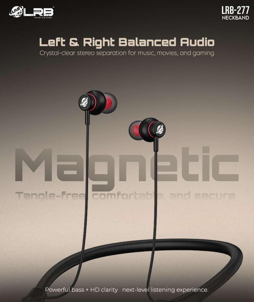 Laraib LRB-277 Blaster Neckband Earphones 🎧 High Quality Sound Built For Gaming With Screen Display (Stand By Time Approx 4 to 6 Days) PowerFull Base And Sound With Microphone (Premium Quality)