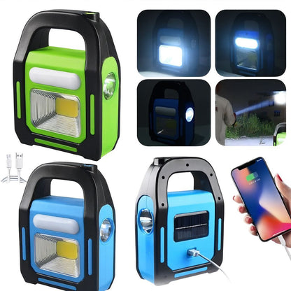 3in1 Solar Rechargeable Handy Lamp with 3 Modes Light and Builtin PowerBank