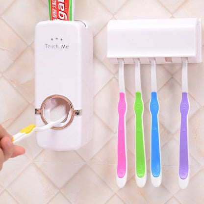 Toothpaste Dispenser & Brush Holder Set Box Pack