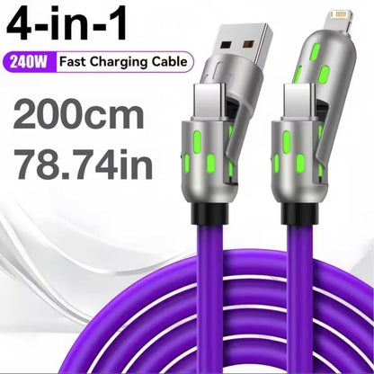 - SuperFast Silicone 4in1 RGB LED Light Metal Premium Connector Cable