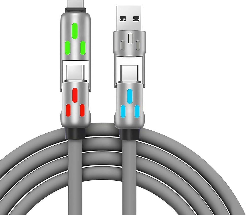 - SuperFast Silicone 4in1 RGB LED Light Metal Premium Connector Cable