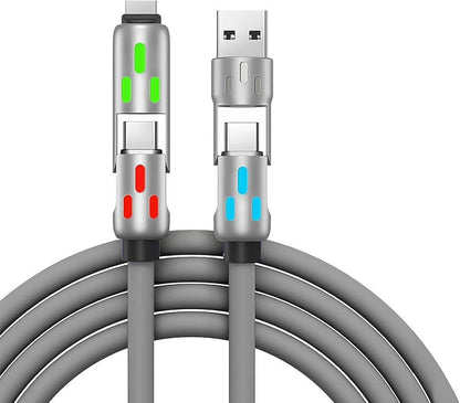 - SuperFast Silicone 4in1 RGB LED Light Metal Premium Connector Cable