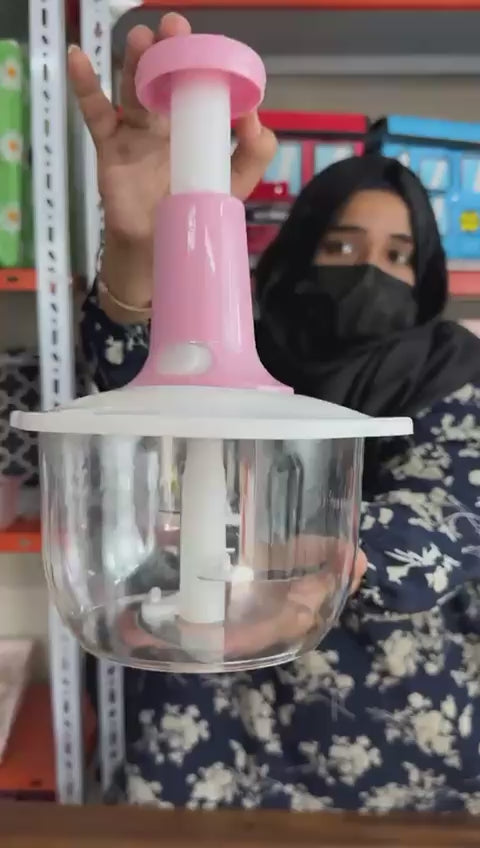 4-Blades Imported 2.0Liter Push Vegetable Chopper with Beater and Lock